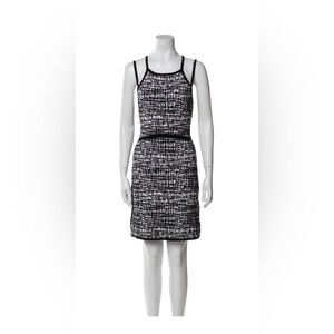 Ramy Brook Black and White Textured Midi Dress